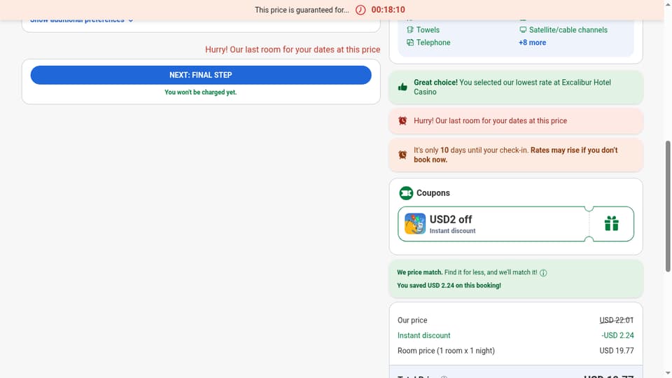 Agoda checkout page showing the Enter promo code field and Apply button