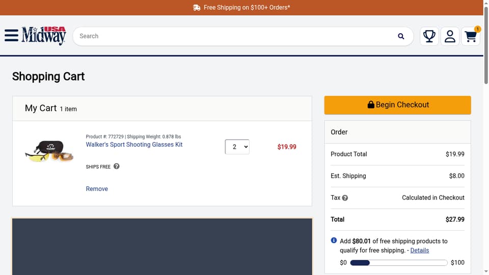 MidwayUSA checkout page showing the Enter Code field and Apply button