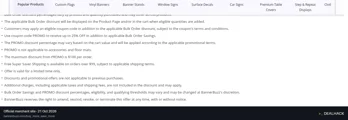 Screenshot of BannerBuzz's website on Oct 21, 2026 showing the "Get Up to 25% Off + Bulk Savings up to 35%" offer