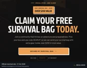 Screenshot of Battlbox's website on Oct 21, 2026 showing the "Get a Free Survival Bag and Gear With a Subscription" offer