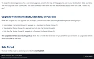 Screenshot of Budget Car Rental's website on Oct 21, 2026 showing the "Get a Free One-Class Car Upgrade" offer