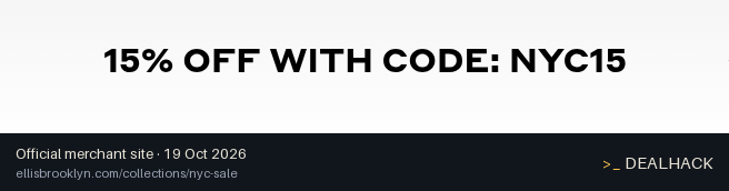 Screenshot of Ellis Brooklyn's website on Oct 19, 2026 showing the "Get 15% Off Select NYC-Inspired Scents" offer