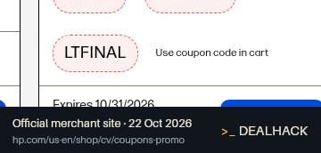 Screenshot of HP's website on Oct 22, 2026 showing the "Save $135 on Select HP Business PCs" offer