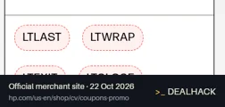 Screenshot of HP's website on Oct 22, 2026 showing the "Save $45 on Select HP Business PCs" offer