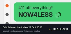 Screenshot of Kinguin's website on Oct 21, 2026 showing the "Save 4% on One Purchase Up to €100" offer