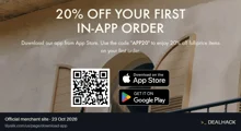 Screenshot of Lily Silk's website on Oct 23, 2026 showing the "20% Off Your First In-App Order" offer