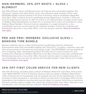 Screenshot of Madison Reed's website on Oct 23, 2026 showing the "Save 30% on Roots, Gloss, and Blowout Together" offer