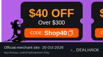 Screenshot of Mychway's website on Oct 20, 2026 showing the "Save $40 on Mychway Orders Over $300" offer