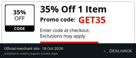 Screenshot of Adam & Eve's website on Oct 18, 2026 showing the "Get 35% Off 1 Item" offer
