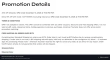 Screenshot of American Tourister's website on Oct 20, 2026 showing the "Extra 15% Off Select Styles" offer