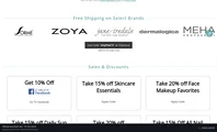 Screenshot of Beauty Care Choices's website on Oct 16, 2026 showing the "Get Free Shipping on Select Brand Orders" offer