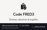 Screenshot of BURNHARD's website on Oct 17, 2026 showing the "Save 25% on FRED Series 3 Gas Grills" offer