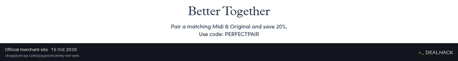Screenshot of ChappyWrap's website on Oct 15, 2026 showing the "Save 20% on Matching ChappyWrap Blanket Sets" offer