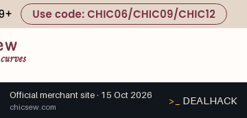 Screenshot of ChicSew's website on Oct 15, 2026 showing the "Tiered Discount: 12% Off Orders $209+" offer