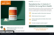 Screenshot of EcoNugenics's website on Oct 16, 2026 showing the "Save 20% on PectaSol Products" offer