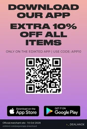 Screenshot of Edikted's website on Oct 16, 2026 showing the "Get Extra 10% Off Sitewide in the Edikted App" offer