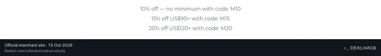 Screenshot of FLEXTAIL's website on Oct 15, 2026 showing the "Get 10% Off Sitewide" offer