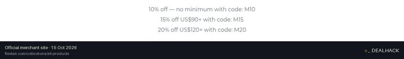Screenshot of FLEXTAIL's website on Oct 15, 2026 showing the "Get 20% Off Orders Over $120" offer