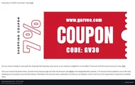 Screenshot of GARVEE's website on Oct 16, 2026 showing the "7% Off First GARVEE Order With GV30" offer