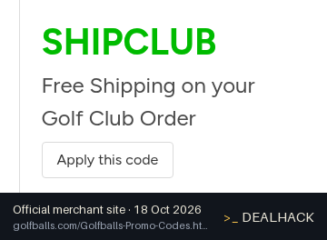 Screenshot of Golfballs.com's website on Oct 18, 2026 showing the "Free Ground Shipping on Golf Club Orders" offer