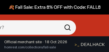 Screenshot of Homrest's website on Oct 18, 2026 showing the "Save an Extra 8% at Homrest" offer