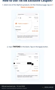Screenshot of iMyFone's website on Oct 19, 2026 showing the "Get TikTok Exclusive iMyFone Discount" offer