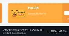 Screenshot of K&F Concept's website on Oct 16, 2026 showing the "Save 15% Off Selected Halloween Items" offer