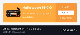Screenshot of K&F Concept's website on Oct 16, 2026 showing the "Get 16% Off New Halloween Products" offer