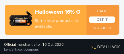 Screenshot of K&F Concept's website on Oct 16, 2026 showing the "Get 16% Off New Halloween Products" offer