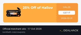 Screenshot of K&F Concept's website on Oct 17, 2026 showing the "Save 25% Off Halloween Vibe Filters" offer