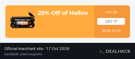 Screenshot of K&F Concept's website on Oct 17, 2026 showing the "Save 25% Off Halloween Vibe Filters" offer