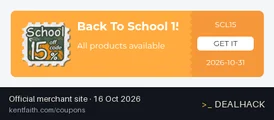 Screenshot of K&F Concept's website on Oct 16, 2026 showing the "Get 15% Off Sitewide for Back to School" offer