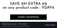Screenshot of LaBelle Perfumes's website on Oct 18, 2026 showing the "Extra 6% Off Any Products Sitewide" offer
