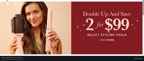 Screenshot of L'ange Hair's website on Oct 15, 2026 showing the "Get 2 Select Tools for $99" offer