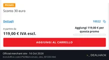 Screenshot of Mondoffice's website on Oct 16, 2026 showing the "€30 Off €119+ for New Mondoffice Customers" offer