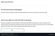 Screenshot of Passenger's website on Oct 17, 2026 showing the "15% Off Two or More Tees and Vests" offer