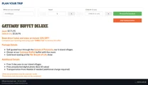 Screenshot of Polynesian Cultural Center's website on Oct 16, 2026 showing the "Save 10% on the Gateway Buffet Deluxe Package" offer