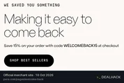 Screenshot of Pura's website on Oct 16, 2026 showing the "Save 15% on Your Pura Order" offer