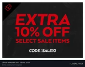 Screenshot of Shiekh's website on Oct 16, 2026 showing the "Extra 10% Off Sale Items at Shiekh" offer