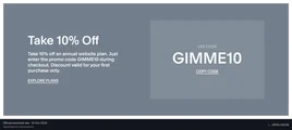 Screenshot of Squarespace's website on Oct 16, 2026 showing the "10% Off First Annual Website Plan" offer