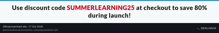 Screenshot of Transformation Academy's website on Oct 17, 2026 showing the "Get 80% Off 5 New Certifications" offer