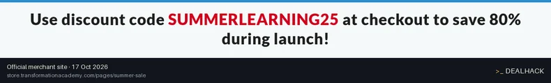 Screenshot of Transformation Academy's website on Oct 17, 2026 showing the "Get 80% Off 5 New Certifications" offer