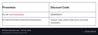 Screenshot of The Paint Shed's website on Oct 16, 2026 showing the "Save 5% on Eligible Jotun Demidekk Products" offer