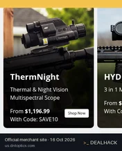 Screenshot of DNT Optics's website on Oct 16, 2026 showing the "Save 10% Off Everything at DNT Optics" offer