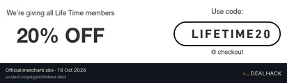 Screenshot of LSKD's website on Oct 16, 2026 showing the "20% Off for Life Time Members" offer