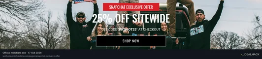 Screenshot of We The People Holsters's website on Oct 17, 2026 showing the "Get 25% Off Sitewide at We The People Holsters" offer