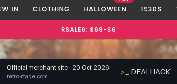 Screenshot of Retro Stage's website on Oct 20, 2026 showing the "Save $6 on Retro Stage Orders of $69+" offer