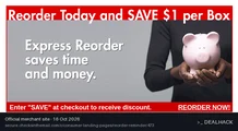 Screenshot of Checks In The Mail's website on Oct 16, 2026 showing the "Save $1 Per Personal Check Line" offer
