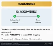 Screenshot of White Mountain Puzzles's website on Oct 16, 2026 showing the "Free Shipping on Your First Order of 3+ Puzzles" offer